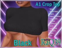 [R39] A1 Crop Top-Black