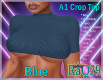 [R39] A1 Crop Top-Blue