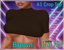 [R39] A1 Crop Top-Brown