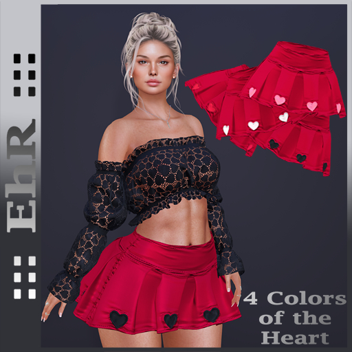 EhR_ Skirt Heart Red