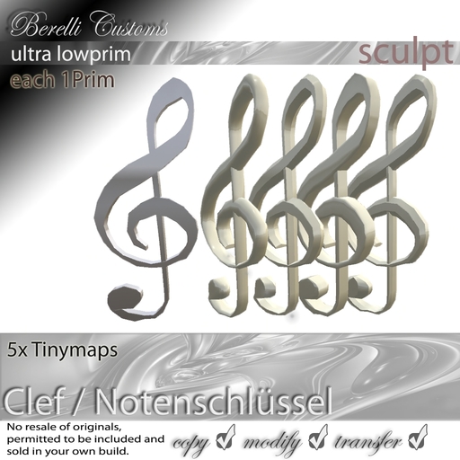 CLEF Notenschluessel Berelli Customs Tiny Sculpt