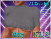 [R39] A1 Crop Top-Gray