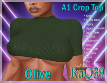 [R39] A1 Crop Top-Olive