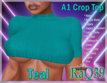 [R39] A1 Crop Top-Teal