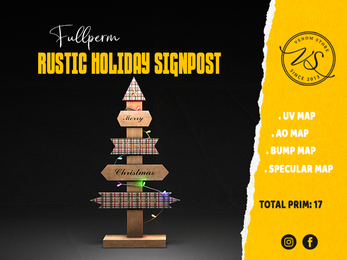 Rustic Holiday Signpost | Fullperm