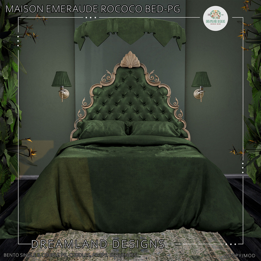 DD Maison Emeraude Rococo Bed-PG/ADD