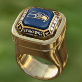 Super Bowl S.HAWKS - Chunky Resizable Championship Ring (ADD)