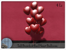Tall Bunch of Red Heart Balloons By Snuggles 