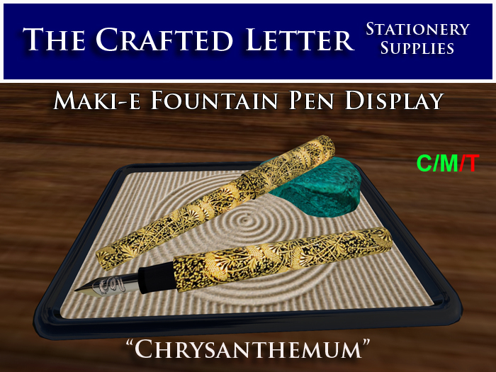 Maki-e Chrysanthemum Pen Display
