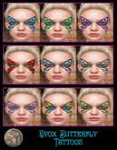 Butterfly Facepaint Tattoos (EVOX)