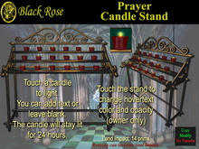 Black Rose Prayer Candle Stand