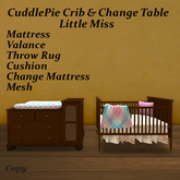 CuddlePie Little Miiss Crib & Change Table1