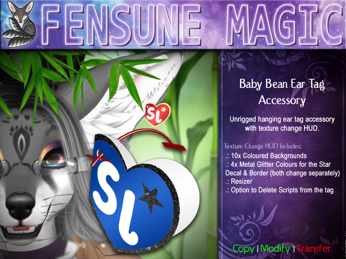 .:FM:. Baby Bean Ear Tag Accessory
