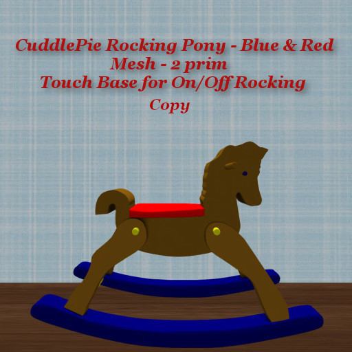 CuddlePie Rocking Pony Blue & Red1