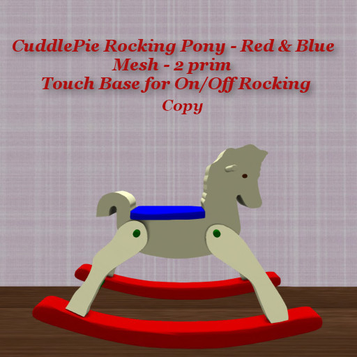 CuddlePie Rocking Pony Red & Blue1