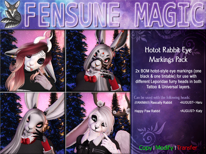 .:FM:. Hotot Rabbit Eye Markings Pack
