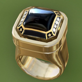 ONYX - GOLD Unisex Resizable Chunky Ring (ADD)
