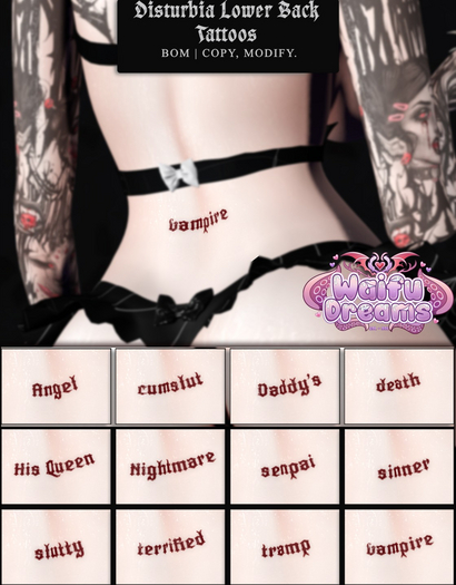 [PAIX] Disturbia Lower Back Tattoos - fatpack