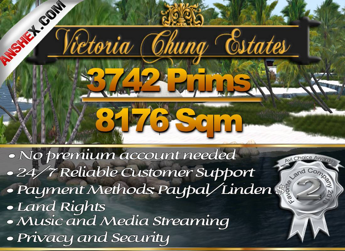 1/8 Full Region Parcel For Rent - 3742 Prims