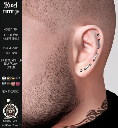 Badwolf - Rivet Earrings