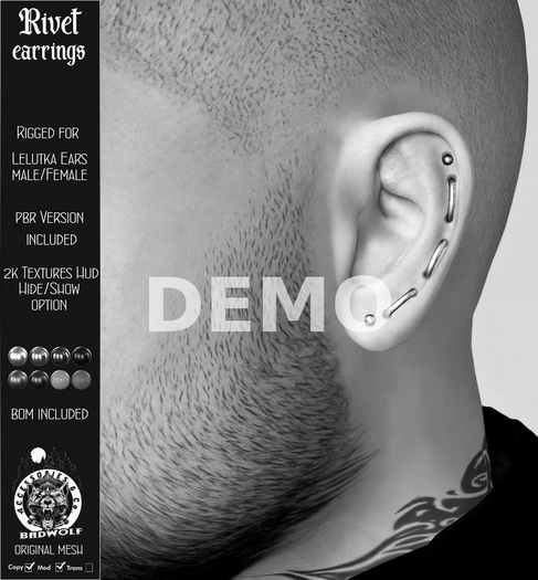 DEMO Badwolf - Rivet Earrings