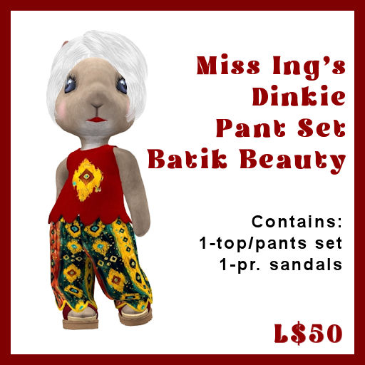 Miss Ing's Dinkie Pant Set Batik Beauty