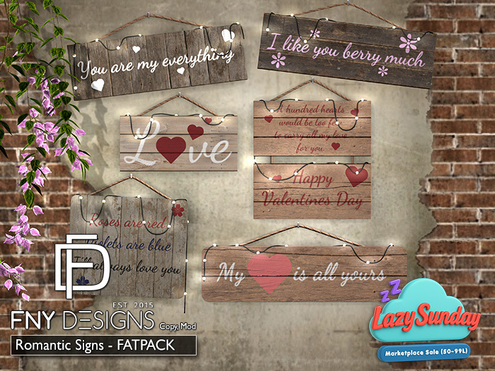 :FNY: Designs - Romantic Signs FATPACK