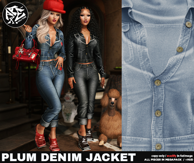 Pare&Pox.Plum Denim Jacket - 01