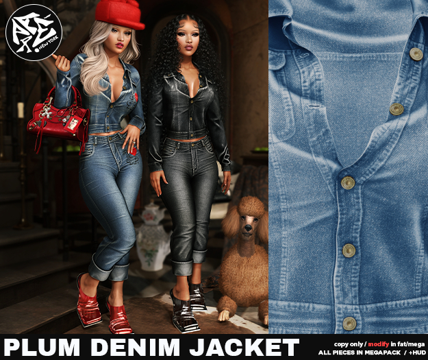 Pare&Pox.Plum Denim Jacket - 03