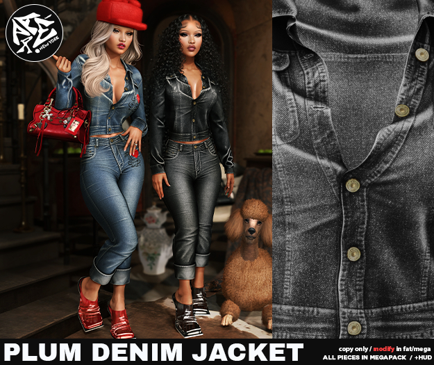 Pare&Pox.Plum Denim Jacket - 09