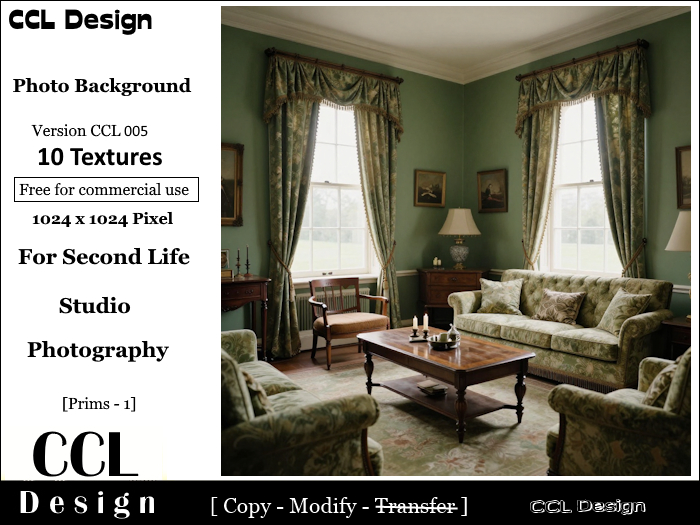 CCL Design - Photo Backgrounds Living Room Old Style CCL005 Box