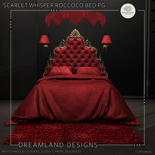 DD Scarlet Whisper Roccoco Bed-PG