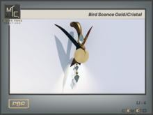 Gold and Crystal Bird Wall Sconce