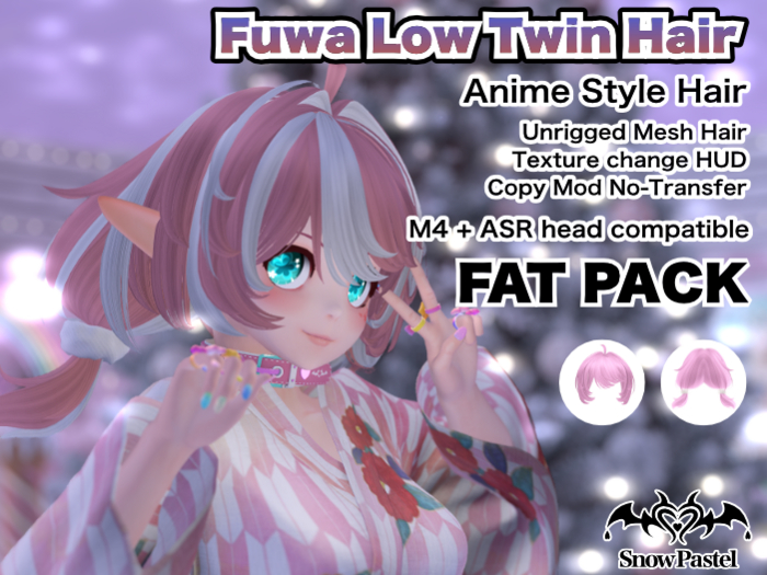 DEMO SnowPastel Fuwa Low Twin Hair