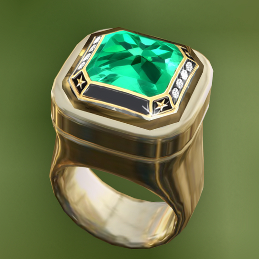 EMERALD - GOLD Resizable Chunky Ring (ADD)