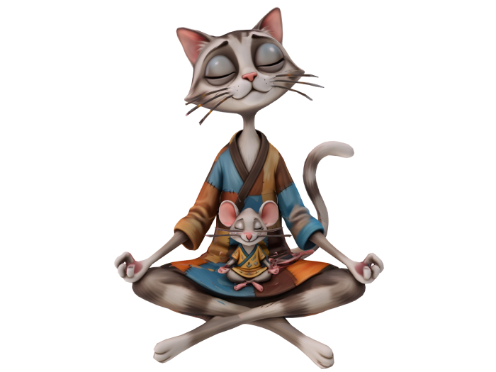 HB: Whimsy Meditation Cat & Mouse FuLL PERM
