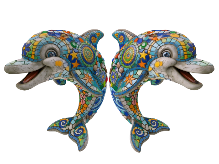 HB: Mosaic Dolphin Statue FuLL PERM