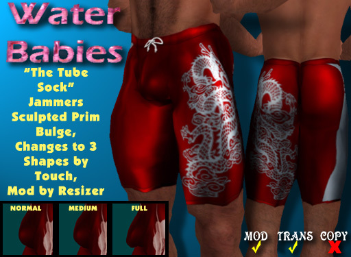 Water Babies - "The Tube Sock" Jammers (Red 2)