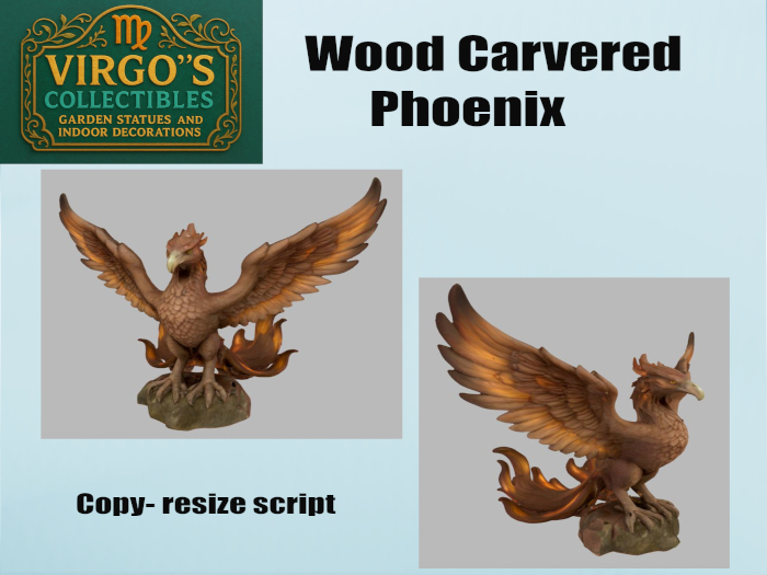 Wood carved Phoenix Boxed