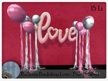 Balloons Backdrop Love - Pink & Silver   By Snuggles 