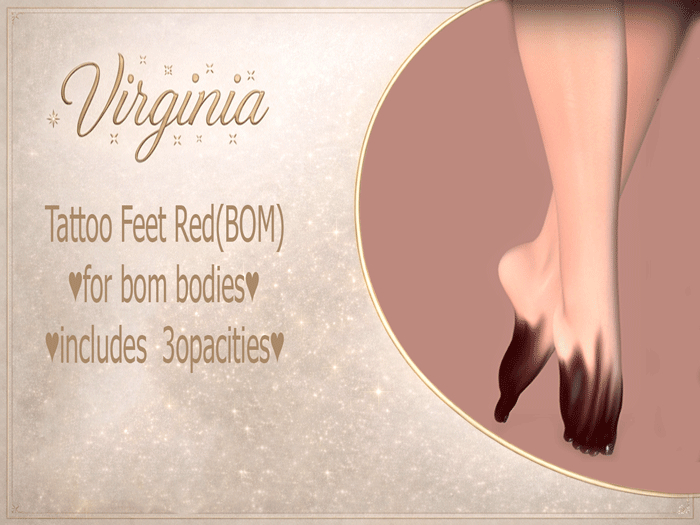 :::VIRGINIA:::Tattoo Feet Red(BOM)