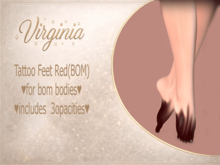 :::VIRGINIA:::Tattoo Feet Black(BOM)