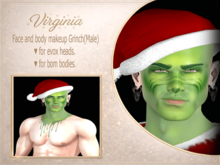 :::VIRGINIA:::Face and body makeup Grinch(Male)