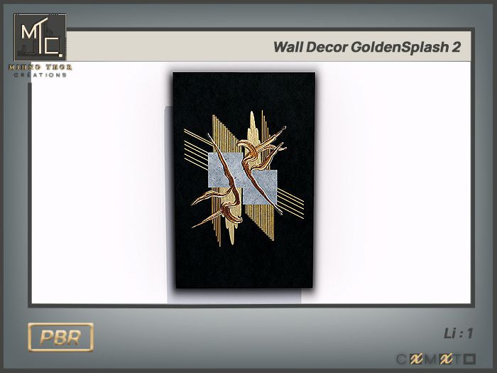 Golden Splash 2 – Arte mural abstracto