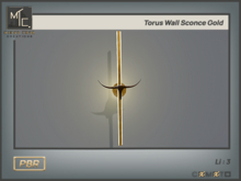 Torus wall sconce Gold