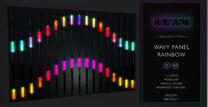 MIXTAPE Decor - wavy panel - rainbow 
