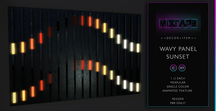 MIXTAPE Decor - wavy panel - sunset
