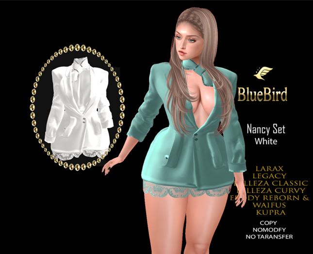 Blue Bird // Nancy-set white