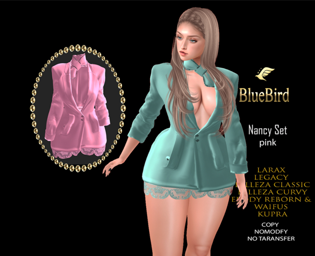 Blue Bird // Nancy-set Pink