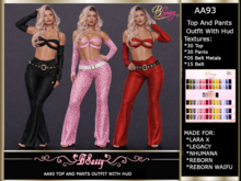 *BSASSY* AA93 PANTS AND TOP WITH HUD